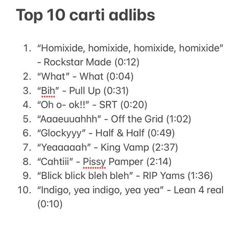 playboi carti adlibs list.